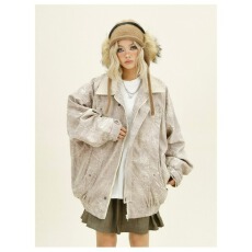 批发灯芯绒复古潮牌pu皮翻领夹克男女美式街头古着感情侣<b class='q'>外套</b>