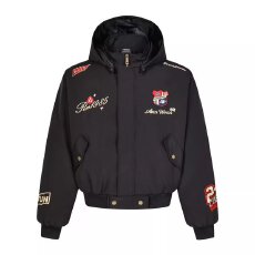 批发美式复古嘻哈刺绣徽章<b class='q'>夹克</b>外套男女春季高街小众连帽拆卸外套ins