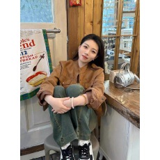 批发2025新款小香美拉德风皮衣夹克女早秋季小个子复古麂皮短外套上衣