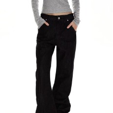 批发2026新概念春夏新款纯色商务修身时尚百搭帅气潮流小脚牛仔裤<b class='q'>女</b>