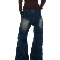 批发水洗做旧猫须微辣<b class='q'>牛仔裤</b>青少年十八先生2026春夏男女长裤休闲裤