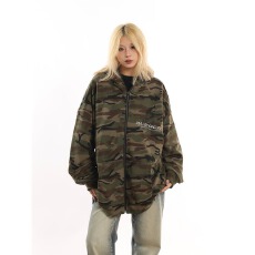 批发美式复古街头迷彩连帽卫衣外套男<b class='q'>女</b>宽松oversize潮牌上衣