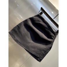 批发黑色弹力牛仔半身裙女夏季新款不规则褶皱高腰辣妹包臀裙A字短裙