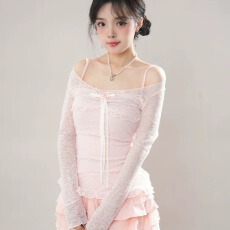 批发甜辣纯欲芭蕾风显瘦收腰连衣裙女2025春夏新款上衣两件套装蛋糕裙