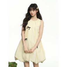 批发法式气质无袖背心短裙连衣裙女夏季2026新款夏日绝美小裙子花苞裙