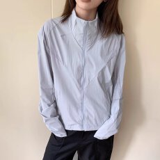 批发美式复古正肩防晒服男女立领透气速干户外<b class='q'>外套</b>2026年夏季新款潮流