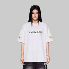 批发美式复古刺绣T恤短袖男<b class='q'>女</b>夏季2026新款重磅情侣休闲百搭上衣