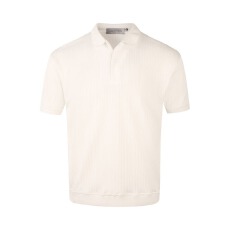 批发穗纹翻领V领polo短袖男<b class='q'>女</b>cleanfit夏季休闲老钱风透气宽松上衣