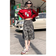 批发美式复古高街迷彩工装牛仔裤女2026秋季<b class='q'>新款</b>设计感宽松显瘦直筒裤