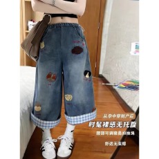 批发女童牛仔<b class='q'>裤</b>2026新款春装青少年<b class='q'>儿童</b><b class='q'>裤</b>子女孩直筒阔腿<b class='q'>裤</b><b class='q'>春秋</b>中大童