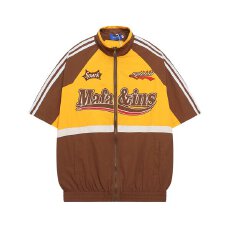 全刺绣立领潮流左岸短袖衬衫插肩机能风情侣复古机车服拉链开衫