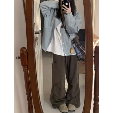 批发工装外套女新款<b class='q'>春</b>秋款2025秋季新款小个子美式简约潮牌翻领夹克潮