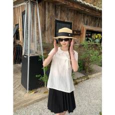 批发法式<b class='q'>甜美</b>娃娃领蝴蝶结绑带衬衫女2026新款百搭肌理感娃娃衫上衣夏