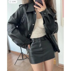 批发咖啡色高腰pu皮裙辣妹半身裙女新款百搭显瘦<b class='q'>短裙</b>防走光<b class='q'>包臀</b>裙韩版