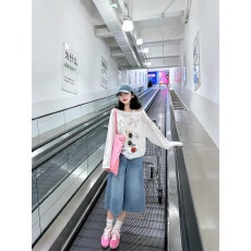 批发美式复古蓝色牛仔七分裤女夏季2026新款设计感<b class='q'>高腰</b>高级感阔腿中裤