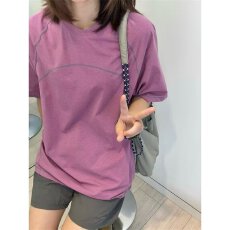 批发户外山系风男女装情侣宽松撞色字母<b class='q'>印花</b>速干运动骑行短袖<b class='q'>T</b>恤衫夏