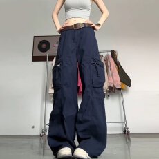 批发春夏美式复古水洗做旧法工裤男女潮牌宽松直筒阔腿工装休闲<b class='q'>长裤</b>