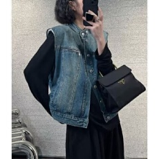 批发美式港麦复古垫肩春秋季休闲夹克<b class='q'>男</b>女情侣无袖坎肩牛仔外套<b class='q'>马甲</b>
