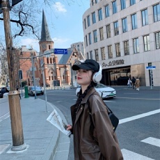 美式魔王高级感复古皮衣外套女春秋设计拉链开衫宽松夹克上衣情侣
