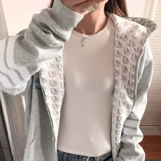 批发文艺美式复古满印徽章字母连帽<b class='q'>卫衣</b>女春季高街宽松拉链<b class='q'>开衫</b>外套潮