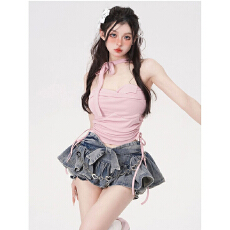 批发美式复古洋气性感辣妹<b class='q'>吊带</b><b class='q'>背心</b>女夏季新款修身显瘦短款<b class='q'>露</b><b class='q'>脐</b>上衣潮