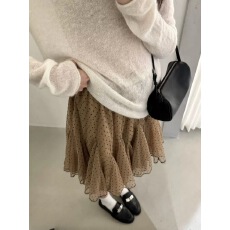 批发oker章壳儿正品～波点<b class='q'>半身</b>裙短款韩系百搭显瘦气质26春季新款A849