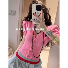 批发2026春季新款时尚<b class='q'>韩版</b>显瘦V领漏肩短袖衬衫一排扣透气百搭上衣女