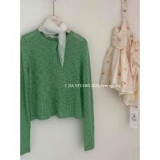 批发Y.JIA 伊嘉2026十三行早春新款镂空针织开衫