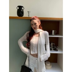 批发HOLDER<b class='q'>韩国</b>2026新款温柔风麻花针织衫女早秋软糯毛衣＋围巾两件套