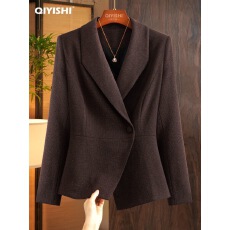 批发中老年气质咖色西装外套女2025秋季新款通勤<b class='q'>修身</b>显瘦高级感小西服