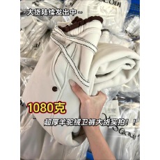 批发原物推荐!杏白色超厚羊驼绒卫裤女冬加绒保暖显瘦休闲百搭直筒裤