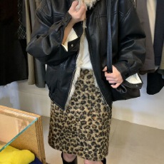 批发美式新款辣妹复古冬季毛呢豹纹<b class='q'>半身裙</b>显瘦高腰<b class='q'>包臀</b>裙秋冬款