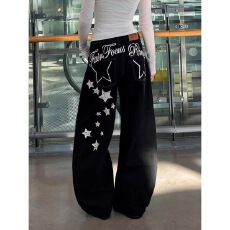 批发2026新款宽松休闲裤男<b class='q'>韩版</b>潮流百搭裤子夏季薄款坠感阔腿拖地长裤