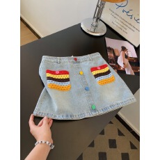 批发浅色牛仔短裙a字显瘦设计感包臀半身裙女士2025新款小个子夏薄款