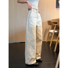 批发美式大码高街宽松慵懒松弛感牛仔裤女早春新款重工水洗宽松拖地裤