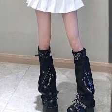 批发跨境日系辣妹赛博朋克cos腿套亚文化y2k宽松袜套堆堆<b class='q'>袜</b>显腿细粗腿