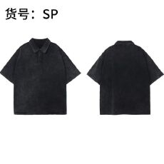 批发240克加<b class='q'>大码</b>洗水做旧100%纯棉Polo领300斤可穿光板T恤