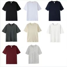 230克纯棉精梳紧密赛络纺三本针做工落肩潮牌大码光板T恤