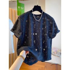 批发<b class='q'>大码</b><b class='q'>胖</b><b class='q'>MM</b><b class='q'>韩</b>系镂空t恤女短袖欧货设计感宽松漂亮超好看上衣夏季