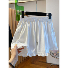 批发大码女装独特洋气木耳边<b class='q'>运动</b>短裤子夏季松紧高腰显瘦<b class='q'>休闲</b>阔腿裤子