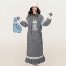 批发甜美少女风孕妇针织<b class='q'>连衣裙</b>慵懒氛围感2025冬季新款减龄裙子