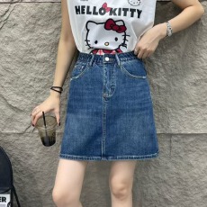 批发王豪 欧洲站夏季新款显瘦弹力牛仔半身裙女A字裙时尚潮流气质百搭