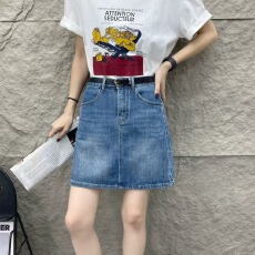 批发王豪 欧洲站夏季新款显瘦弹力牛仔半身裙女A字裙时尚潮流气质百搭