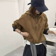 批发AS网红欧货美式工装夹克外套2025年秋冬新款连帽拉链设计感女上衣