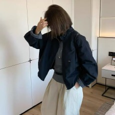 批发AS网红欧货美式工装夹克外套2025年秋冬新款立领拉链设计感女上衣