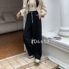 批发YD欧洲站冬季韩版新款呢料直筒阔腿裤女宽松显瘦时尚潮垂感拖地裤