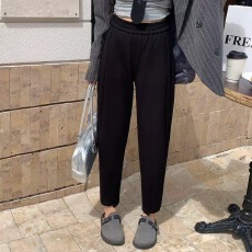 批发烟蒂2025冬季新款时尚潮宽松显瘦高腰加绒<b class='q'>哈伦裤</b>小个子<b class='q'>九分</b>奶奶裤