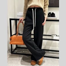 批发JJLP欧洲站2025年冬季新款时尚休闲加绒直筒阔腿裤女宽松显瘦显高