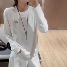 批发欧之族 2025冬季新款设计感刺绣简约<b class='q'>白色</b>加绒内搭打底衫女上衣<b class='q'>t</b><b class='q'>恤</b>