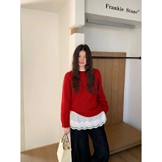 批发欧之族冬季新款设计感拼接蕾丝花边加绒<b class='q'>白色</b>内搭打底衫 女上衣<b class='q'>t</b><b class='q'>恤</b>